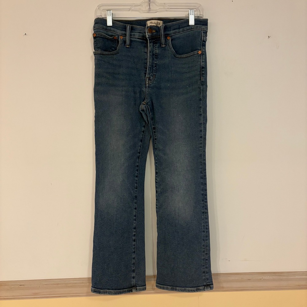 Madewell Women's Cali Demi Boot High Waist Stretch Jeans Mid Wash Size 28